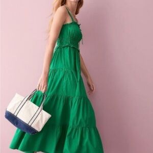 Green j crew dress